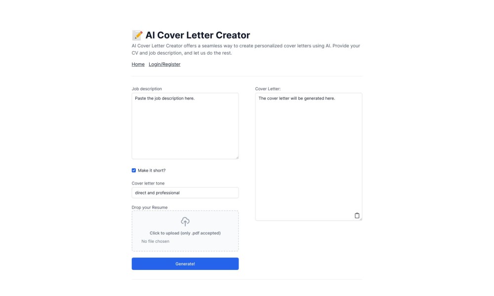 AI Cover Letter Creator