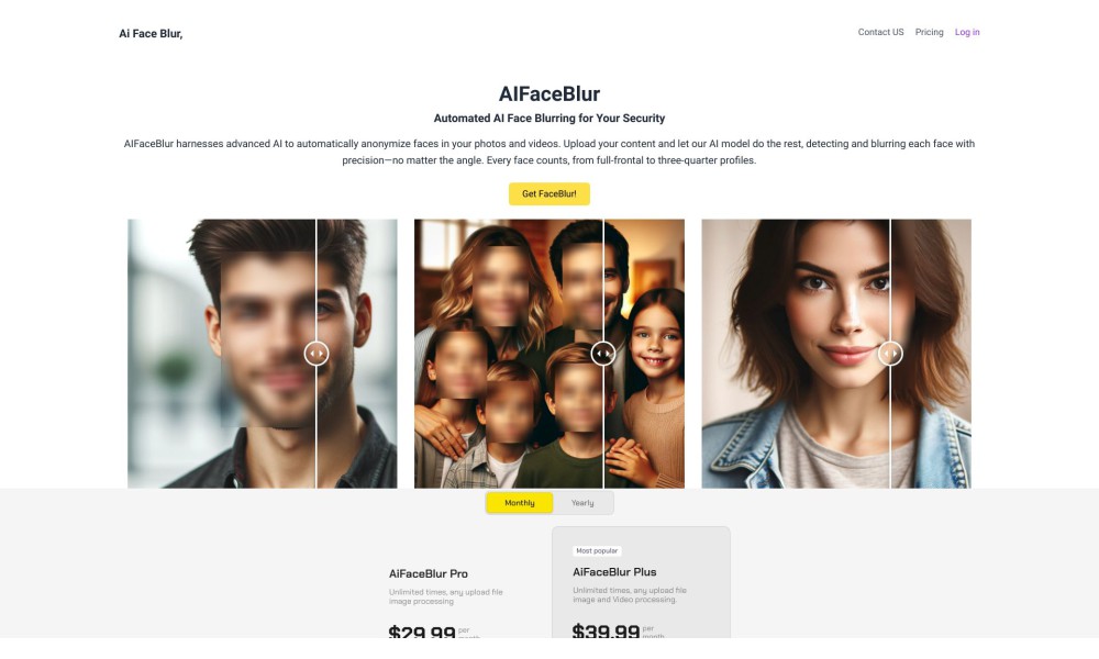 AI Face Blur