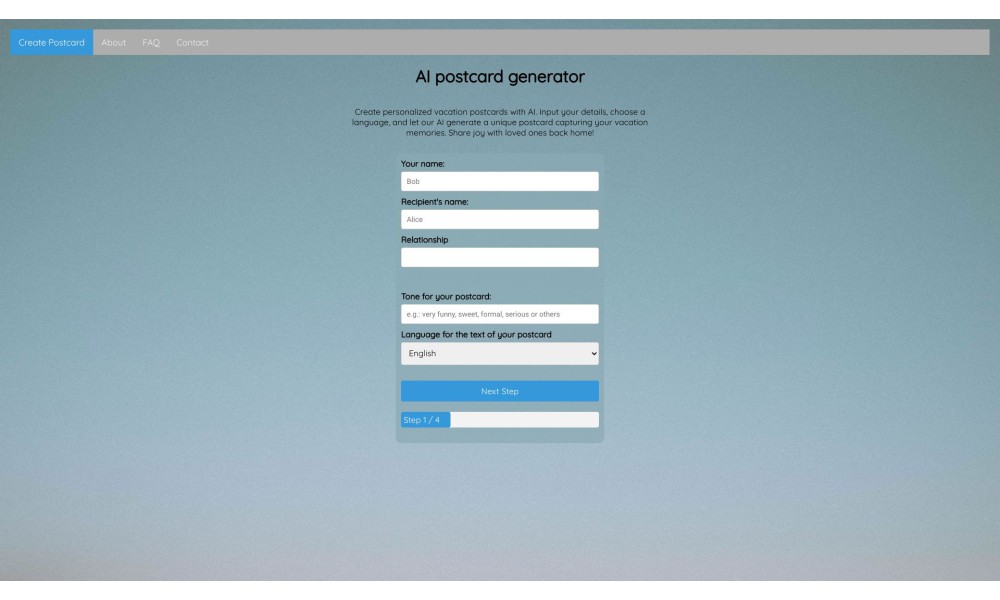 AI Postcard Generator