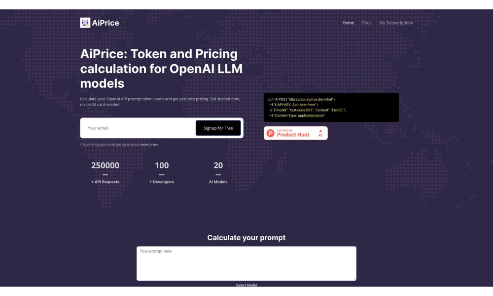 AiPrice - AI Token Pricing Calculator API