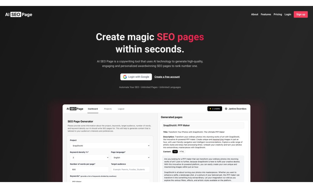 AI SEO Page