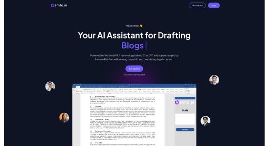 Amto AI - World's First AI Legal Assistant for Drafting Powered by GPT3