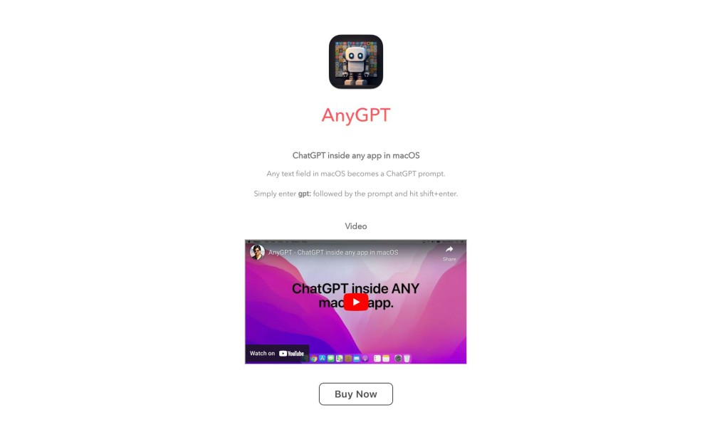 AnyGPT - ChatGPT inside any app in macOS