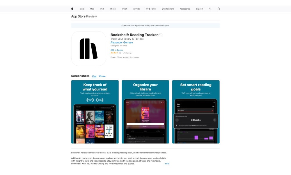 Bookshelf: Reading Tracker