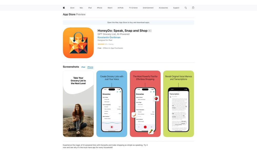 HoneyDo: Speak, Snap and Shop