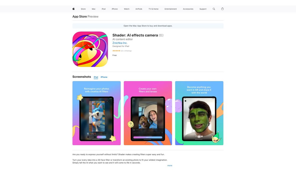 Shader: AI effects camera