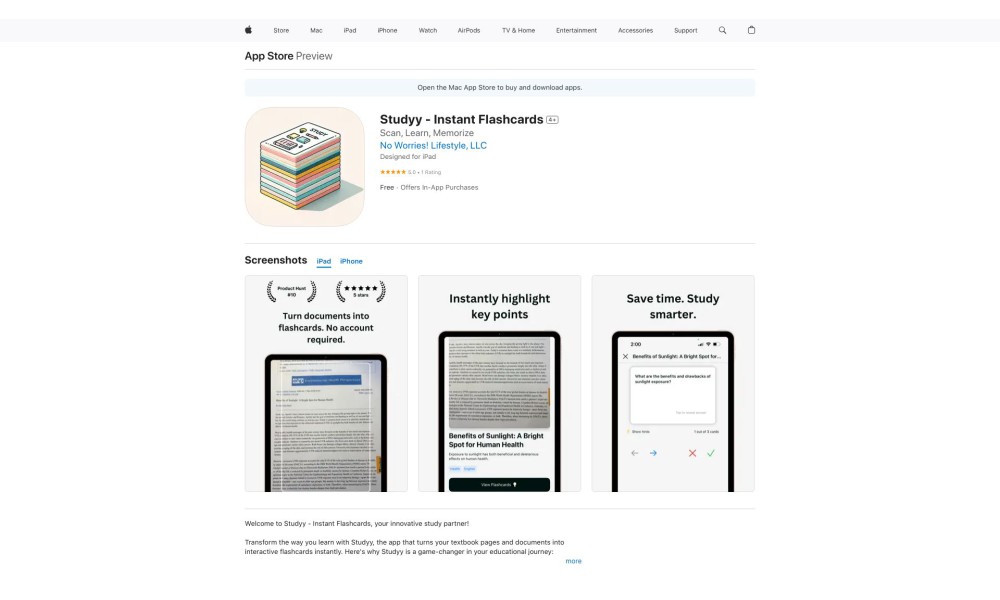 Studyy - Instant Flashcards