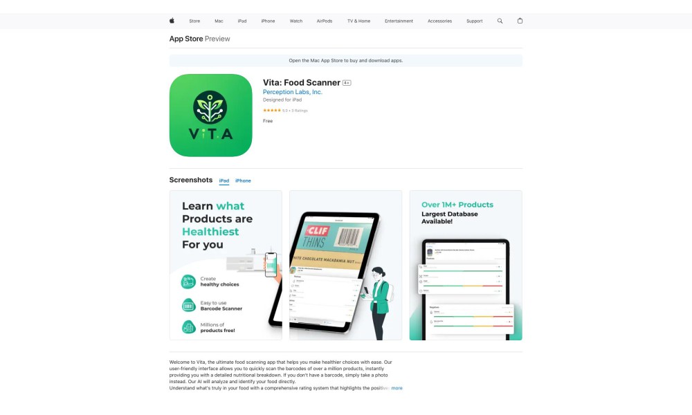 Vita: Food Scanner