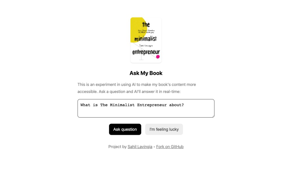 Ask My Book: The Minimalist Entrepreneur