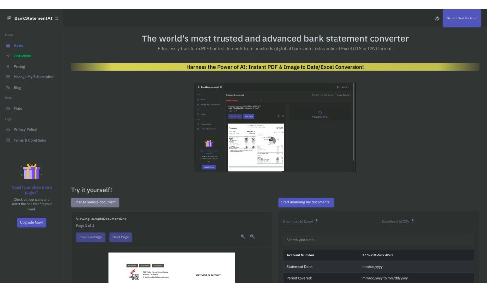Bank Statement Converter AI