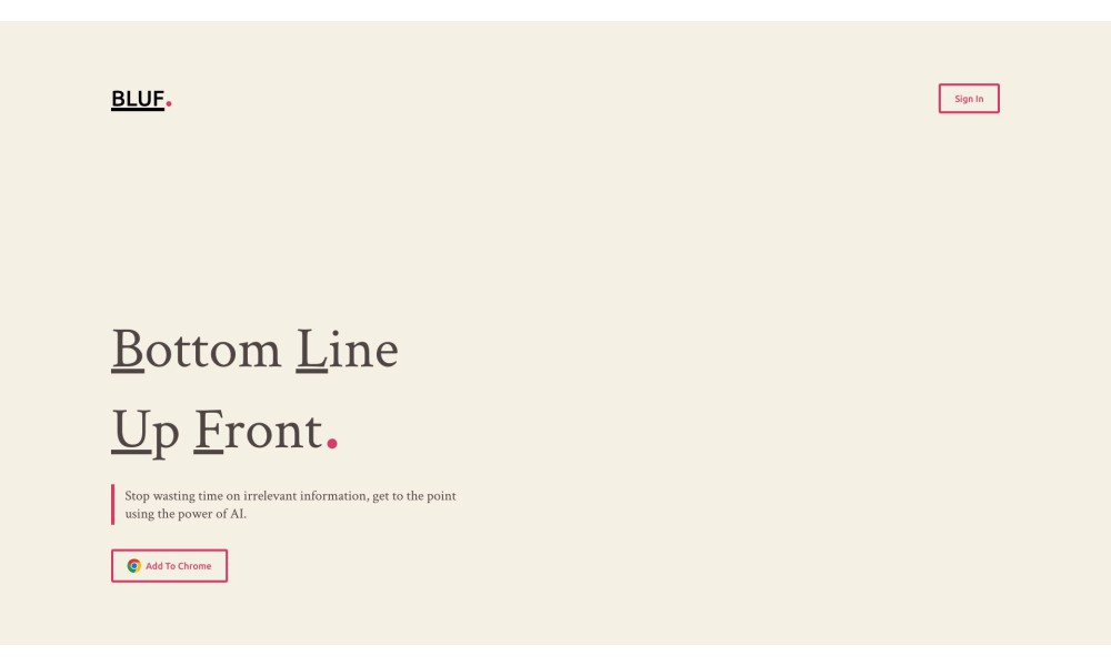 Bottom Line Up Front