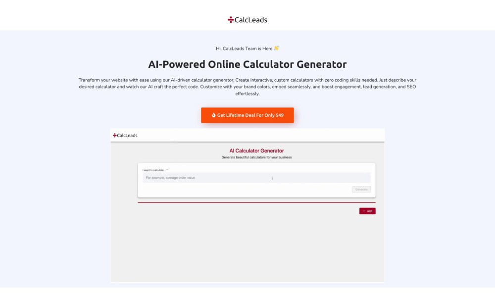 AI Interactive Calculators Generator