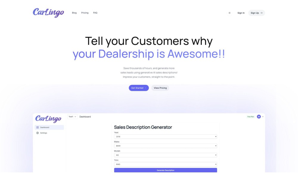 Car Sales Descriptions AI