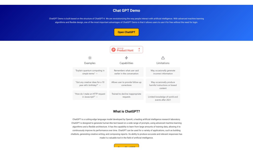 Chat GPT Demo