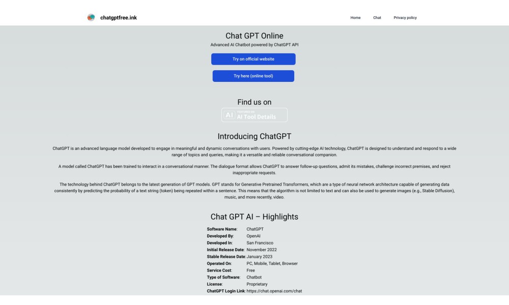 ChatGPT Free