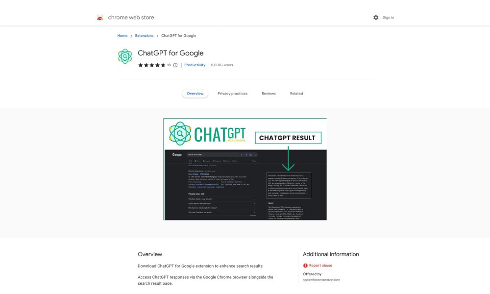 ChatGPT Google Chrome Extension