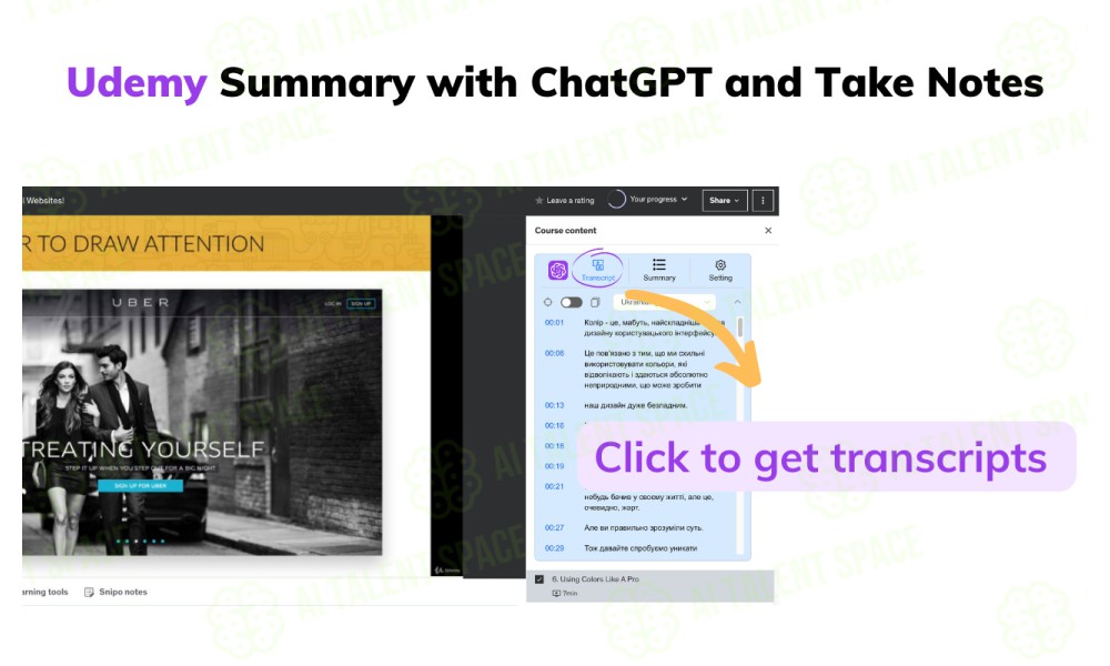 ChatGPT with Udemy videos summary generator - Image 1