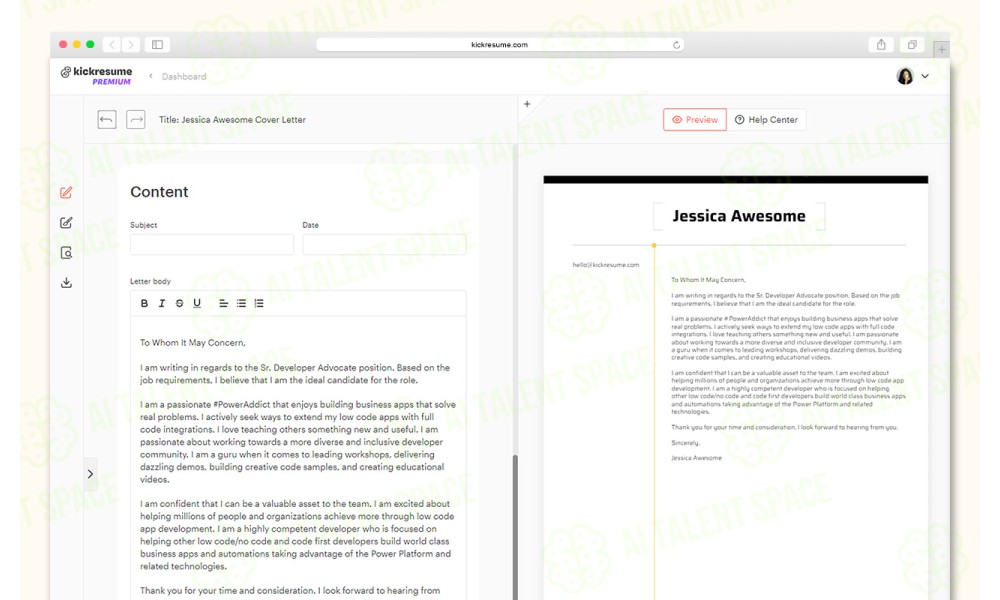 Kickresume AI Cover Letter Generator - Image 1