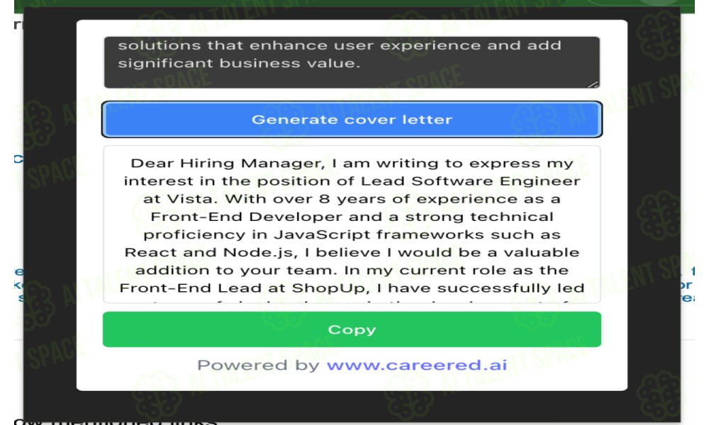 CareerEd Cover Letter Generator - Image 1