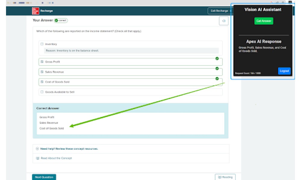 Homework & Test Answering AI Extension