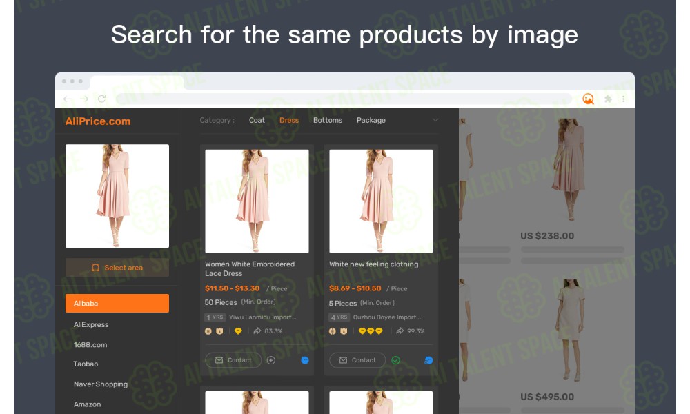 Alibaba Search by Image Chrome Extension - Image 1