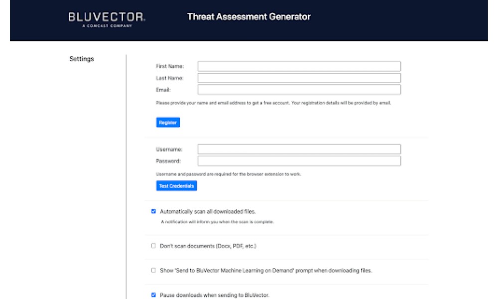 BluVector Threat Assessment Generator