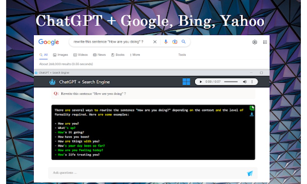 ChatGPT + Search Engine Extension