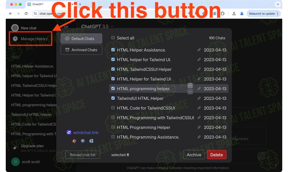 ChatGPT Batch Delete History - Image 1