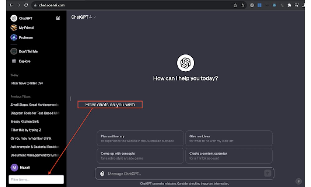 ChatGPT Chats Filter