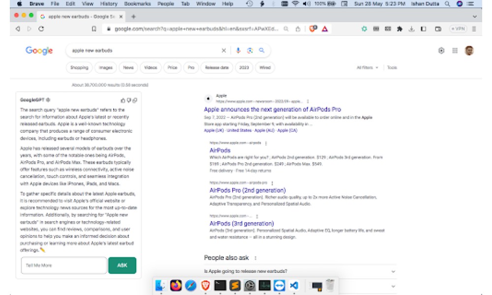 ChatGPT on Google Extension