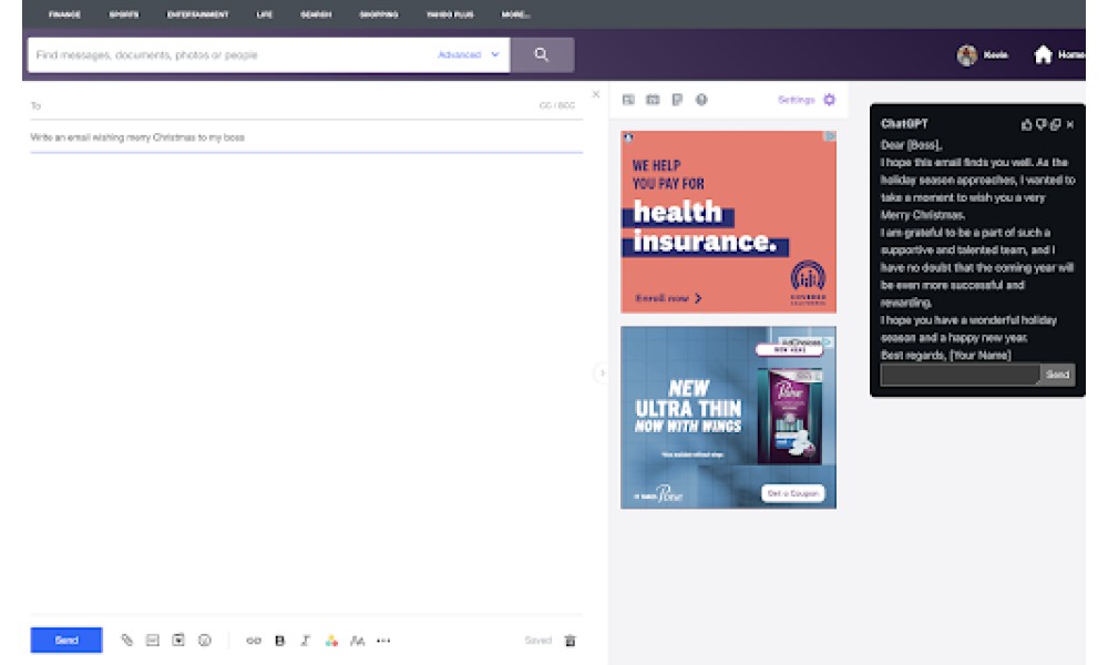 Open Source ChatGPT Yahoo Mail Chrome extension