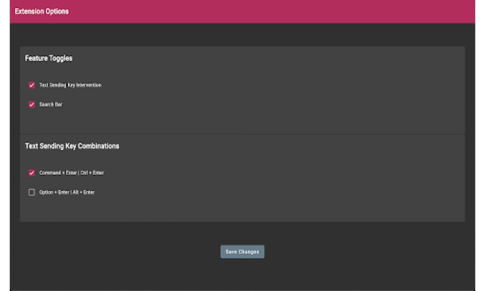 ChatGPT Search Bar & Send With Command Enter
