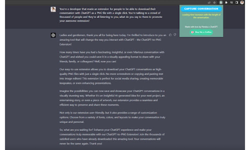 ChatGPT Chat Capture Chrome Extension