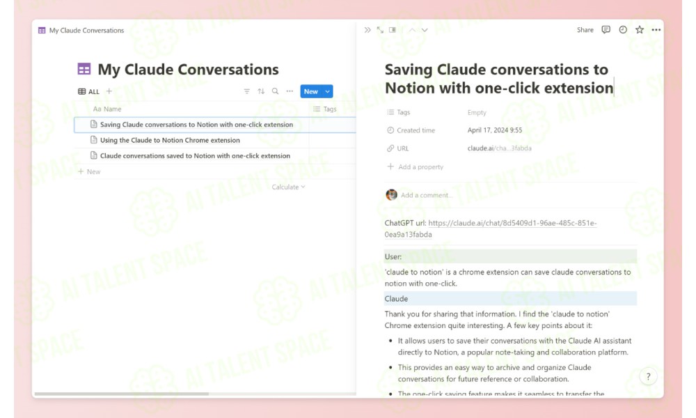 Claude to Notion Chrome Extension - Image 1