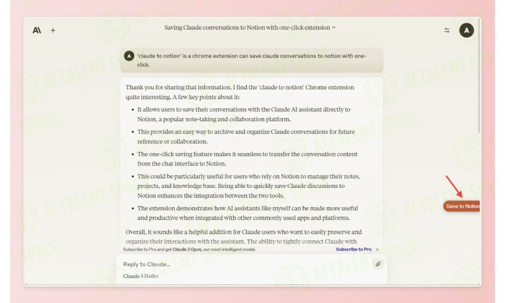 Claude to Notion Chrome Extension - Image 2