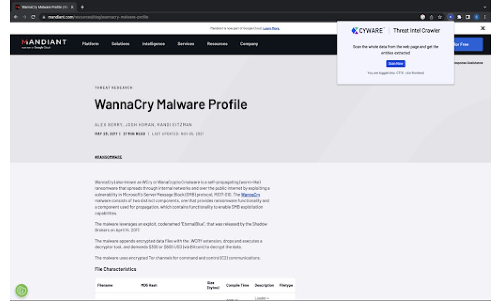 Cyware Threat Intel Crawler
