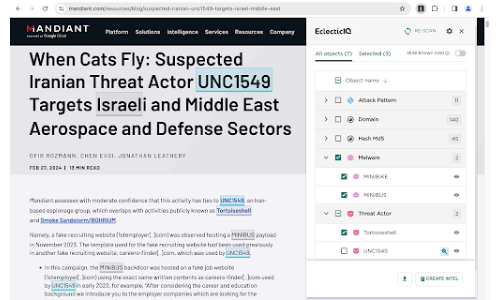 EclecticIQ Threat Scout