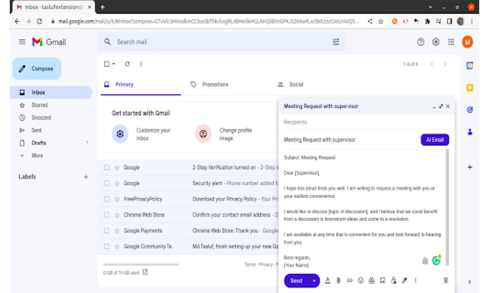 AI Email Writer for Gmail