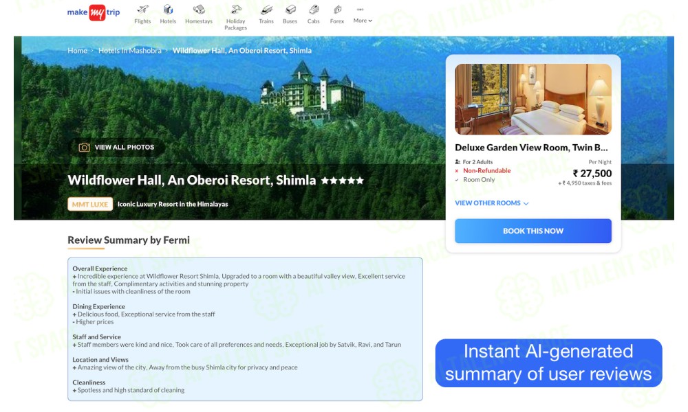 Fermi - Summarise Reviews on MakeMyTrip - Image 1