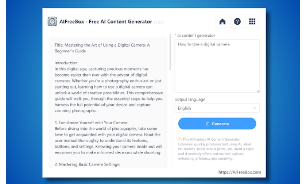 AI Writing Generator