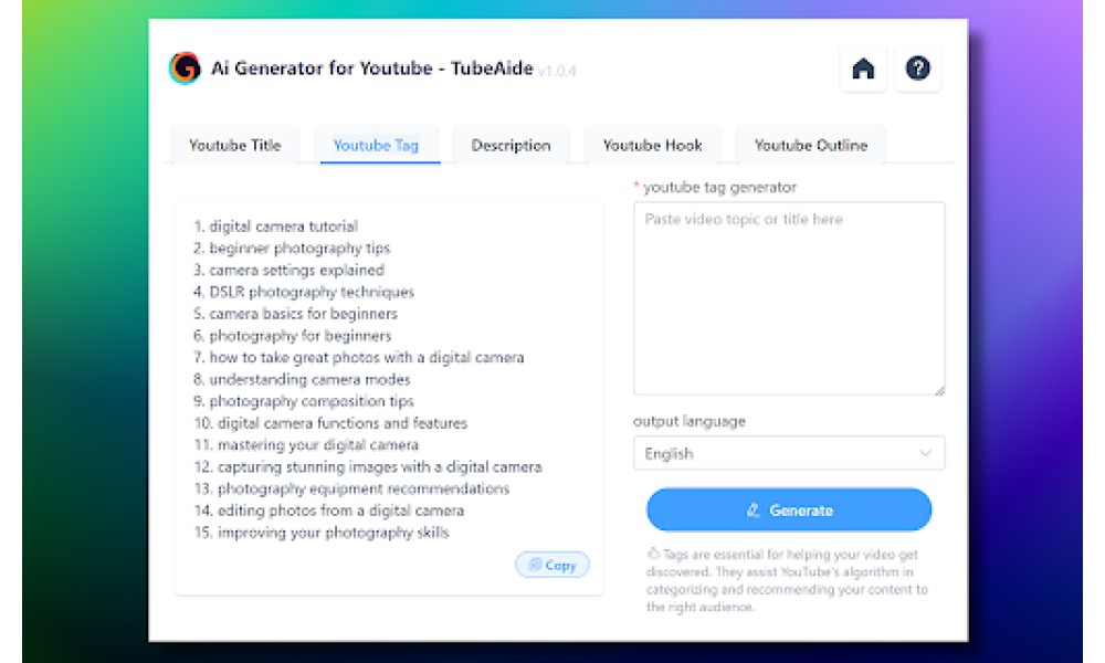 Free AI Tags Generator for YouTube