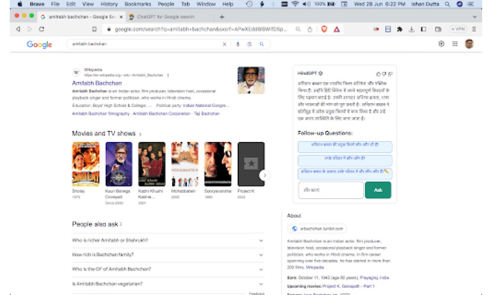 HindGPT Google Extension