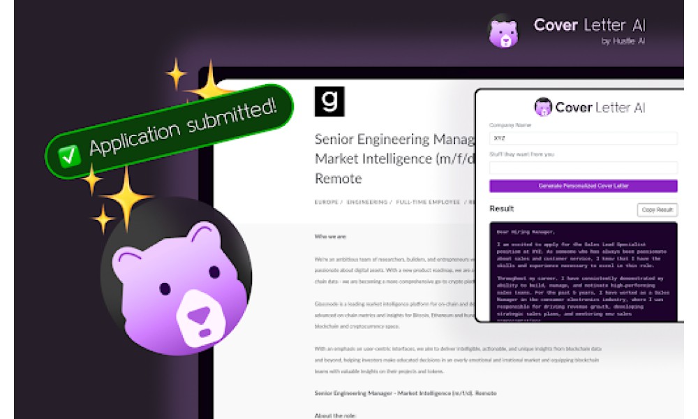 Hustle AI Cover Letter Generator