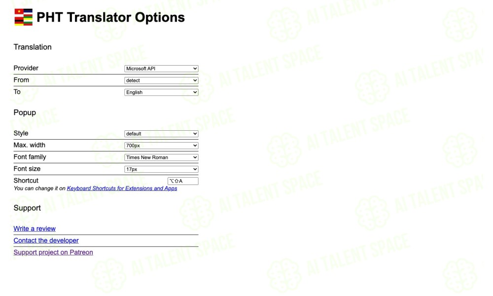 Translate Extension - Image 3