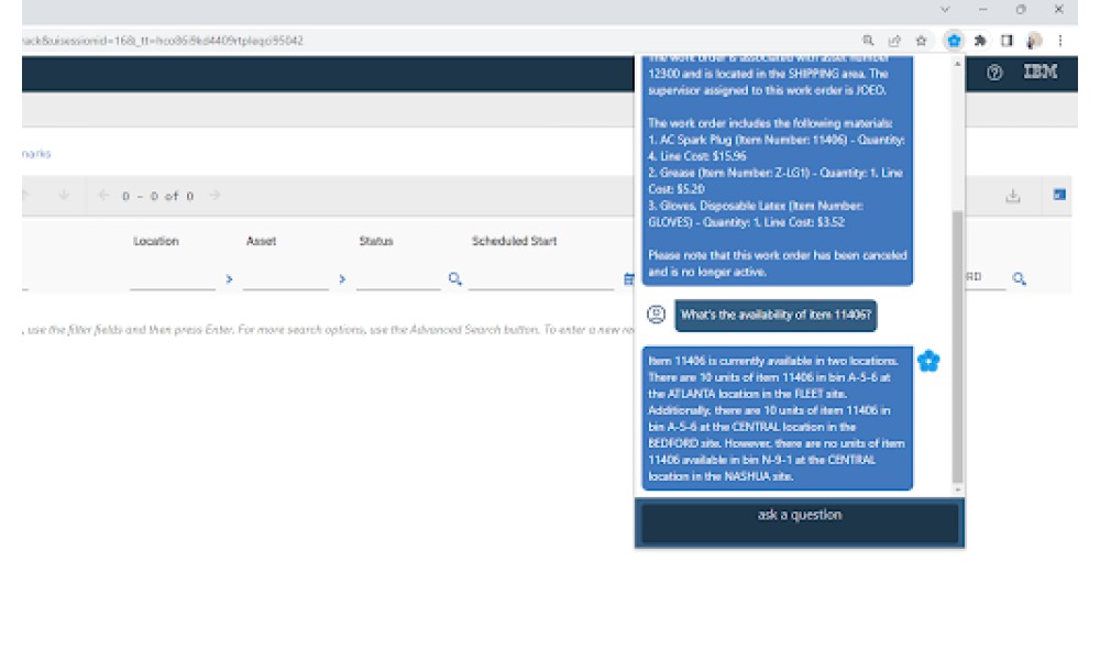 Maximo Chat Extension