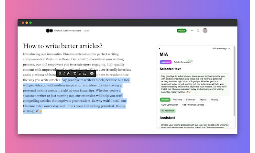 MIA: AI-Powered Writing Assistant