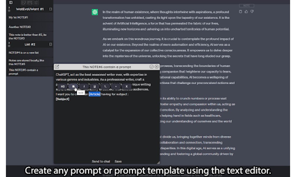 Notes for ChatGPT