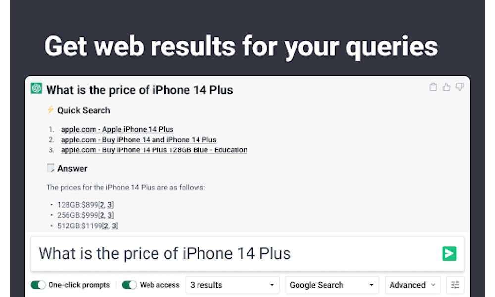 ChatGPT Web Results Extension