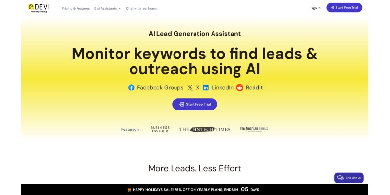 Devi | AI Social Media Leads Monitoring and Outreach Tool