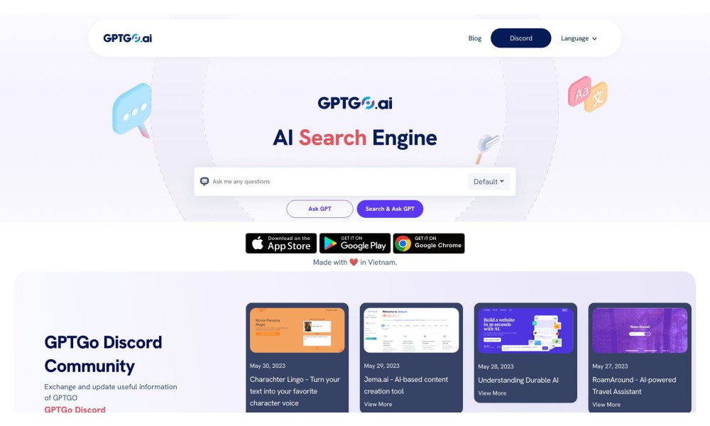 GPTGO - ChatGPT Free combined Search Engine